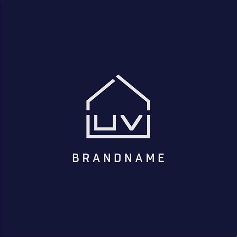 Initial Letter UV Roof Real Estate Logo Design Ideas 15611815 Vector