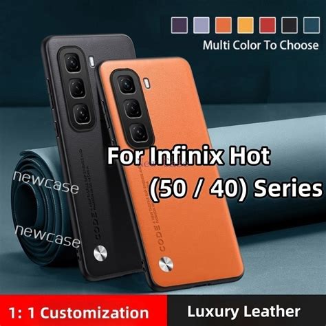 Luxury Leather Mobile Casing For Infinix Hot 50 50i 5G 4G Hot50 Hot40 40Pro 40i Plain Skin Anti