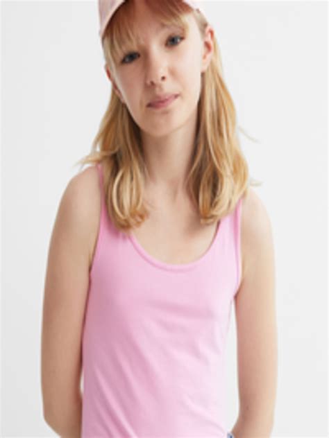 Buy Handm Girls Pack Of 5 Solid Cotton Vest Tops Tops For Girls