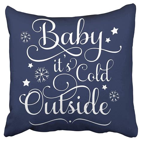 ECCOT Baby It S Cold Outside Holiday Blue Background Pillow Case Pillow