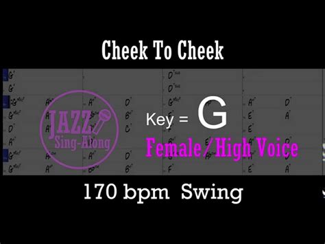 Cheek To Cheek With Intro Lyrics In G Jazz Sing Along Acordes Chordify