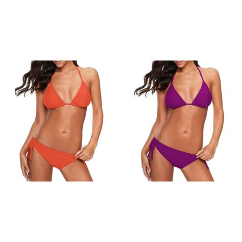 Pack Women Bandeau Bandage Bikini Set Push Up Brazilian Swimwear