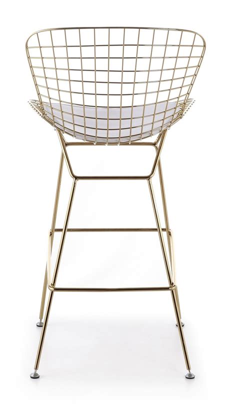 Bertoia Wire Counter Stool In Gold Finish Bar And Counter Stools