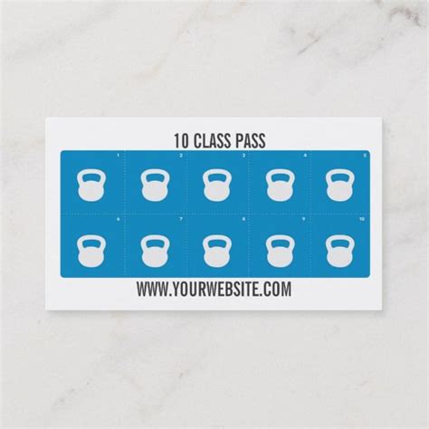 Fitness Class Business Card 10 Class Pass Card Zazzle Reward Card