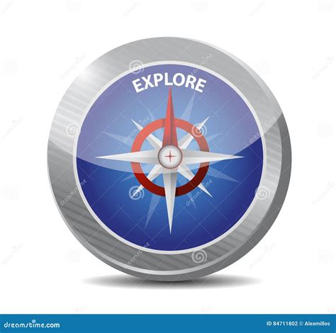 Explore Compass Sign Illustration Stock Illustration Illustration Of