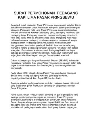 Profile Pedagang Kaki Lima Pasar Pringsewu Pdf