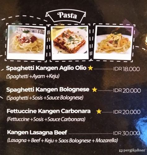 Selalu Diperbarui Menu Pasta Kangen Cilandak