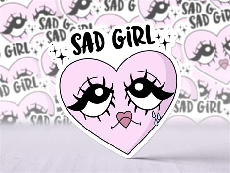 Sad Girl Sticker Emo Sticker Sad Vibes Sticker Emo Stickers Etsy