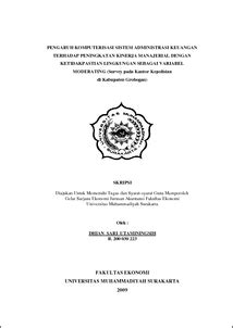 Pengaruh Komputerisasi Sistem Administrasi Keuangan Terhadap