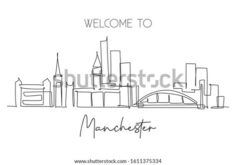 Single Line Drawing Manchester Skyline: Over 26 Royalty-Free Licensable ...