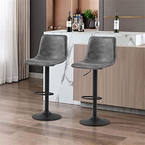 Lot de 2 4 6 tabourets bar pivotants cuir rembourré élévateur à gaz