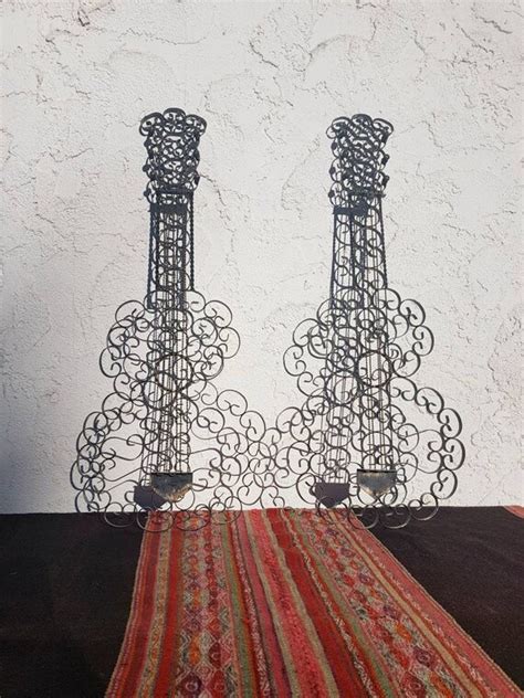 Wrought Iron Guitars Wall Art D Cor Spanish Style Etsy