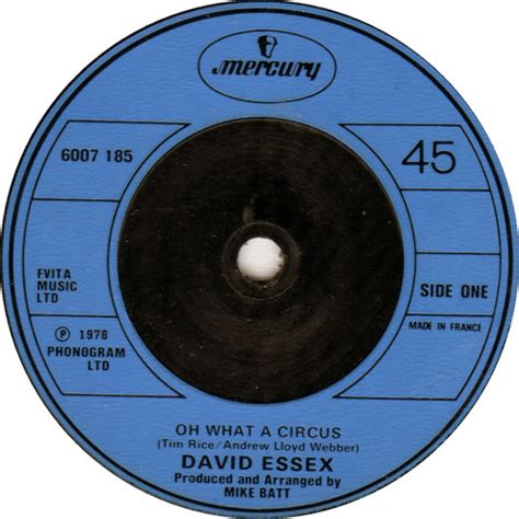 David Essex Oh What A Circus 1978 Blue Injection Labels Vinyl Discogs