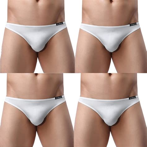 Underwear Men S 4 Pack Classic Low Rise Stretchy Hip Briefs Bikini White 4 PackXXL Walmart