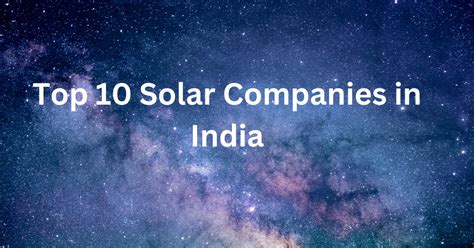 Top 10 Solar Companies In India