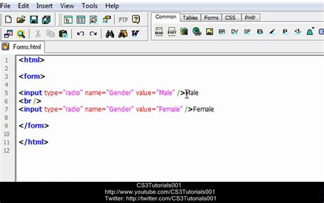 Html Editing Programming Tutorial Radio Buttons Youtube