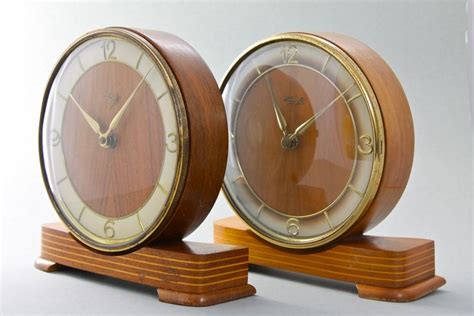 Kienzle Art Deco Bauhaus Style Mantle Clocks By Heinrich Moeller