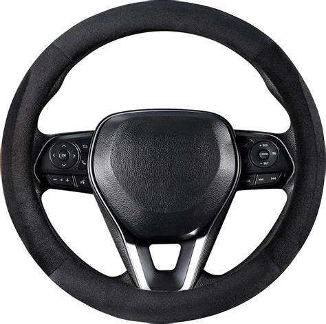 Amazon SEG Direct Black Plush Winter Auto Car Steering Wheel Cover