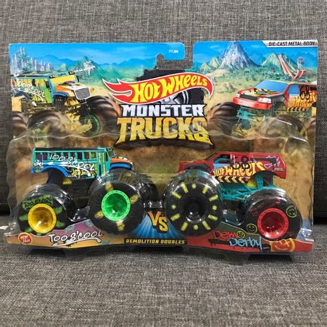 Hot Wheels Monster Trucks Demolition Doubles TOO SCOOL VS DEMO DERBY Shopee Malaysia