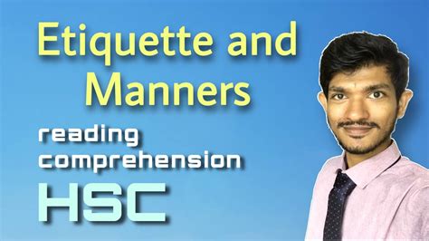 Etiquette And Manners Unit 04 Lesson 01 HSC English 1st Paper YouTube