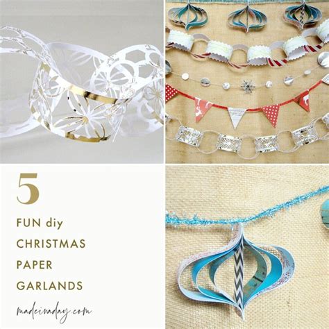 5 Easy Christmas Paper Garland Ideas | Paper garland, Paper flower ...