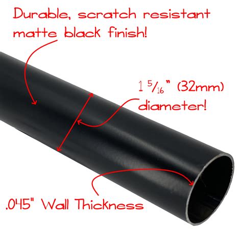 HOME CLOSET Round Rods Black 72 Round Closet Rod 32mm Dia