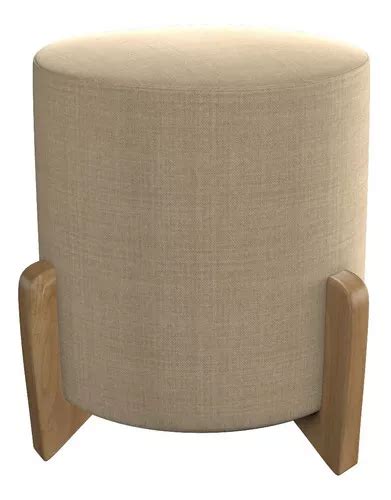 Puff Redonda Con Patas Bhela Decor Catania Beige Mercadolibre