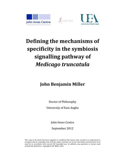 Defining The Mechanisms Of Specificity In The Symbiosis Signalling