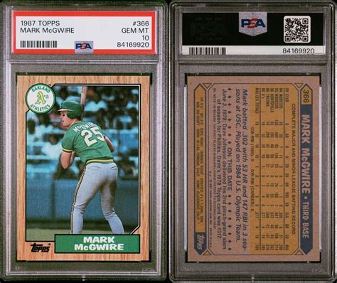 Topps Mark Mcgwire Rc Athletics Psa Fresh Slab Ebay