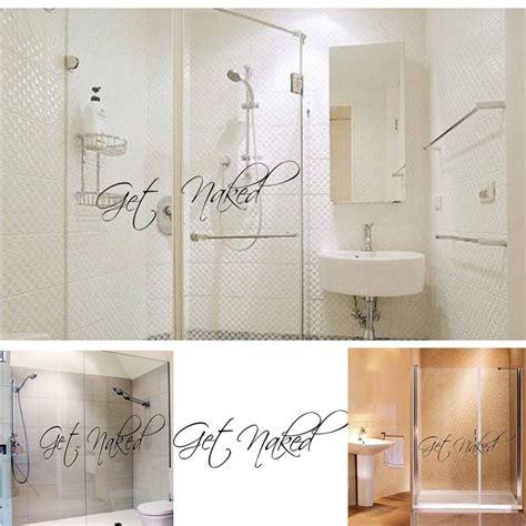 Get Naked Vinyl Wall Quotes For Bathroom Washroom Grandado
