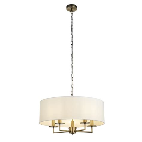 Knightsbridge Antique Brass Five Light Pendant 4785-5Ab | The Lighting