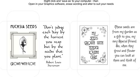 Seed Packet Templates - Aunty Lils Place - Personalised Gifts for sale UK