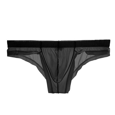 HAPIMO Mens Ice Silk U Convex Thongs See Through Briefs Bikini Briefs Walmart