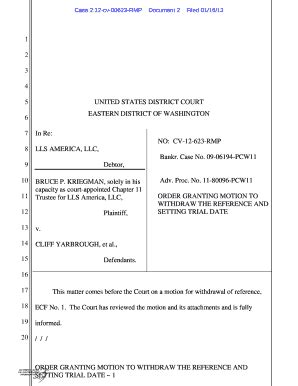 Fillable Online Gpo Order Granting Motion To Withdraw The Reference And