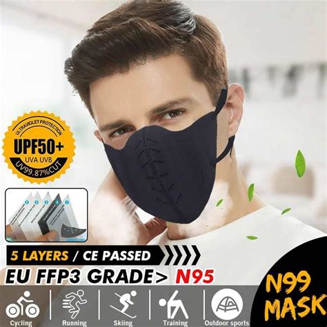 Pcs Reusable Ffp N Face Mask Black