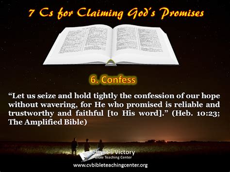 Vindicating God Ministries Confess The 6th C In Claiming God S