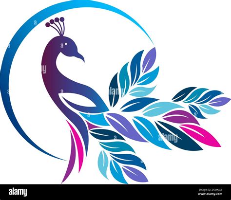 colorful peacock logo Stock Photo - Alamy