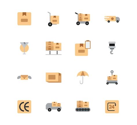 Premium Vector Vector Logistics Flat Icons Set