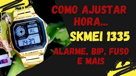 Relógio Skmei 1335 Como configurar e ajustar a hora alarme e