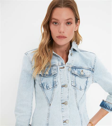 Buy Trendyol Stitch Detailed Tasseled Denim Jacket In Blue 6thStreet