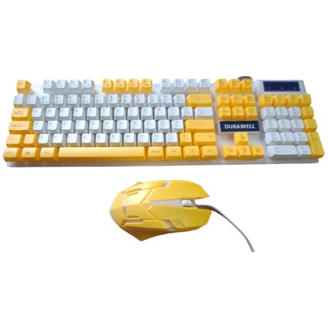 KIT TECLADO E MOUSE PROFISSIONAL GAMER LED RGB MEMBRANA DW 450 AMARELO