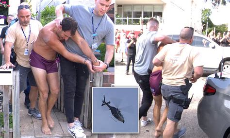 Bondi Dramatic Moment Alleged Sex Offender Is Arrested In His Underwear After Massive Police