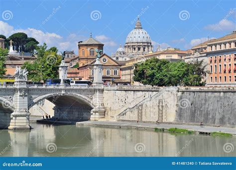 Rome River Tiber Embankment Stock Photo Image Of Water Sunny