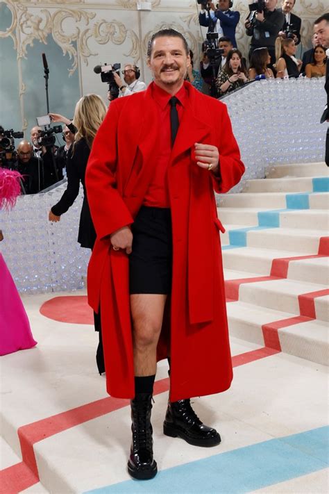 Pedro Pascal Bares Skin In Red Hot 2023 Met Gala Look