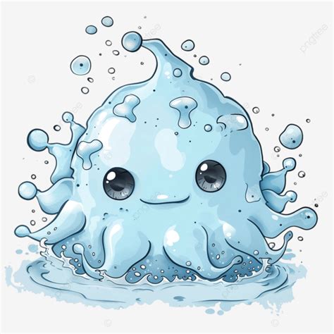 water monster  kawaii style halloween character monster png