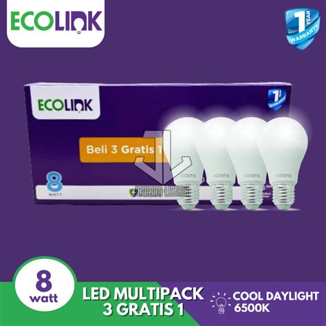 Jual Ecolink Led Bulb Lampu Paket Beli Gratis Watt Putih Shopee