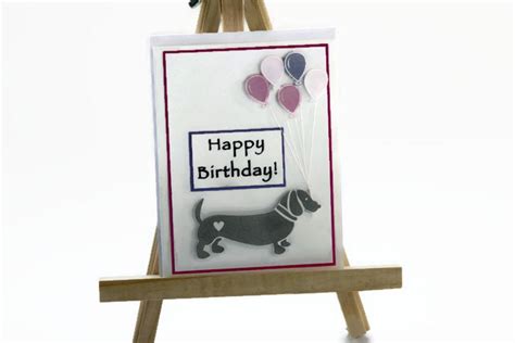 Weiner Dog Birthday Card for Her Handmade Sausage Dog Wiener