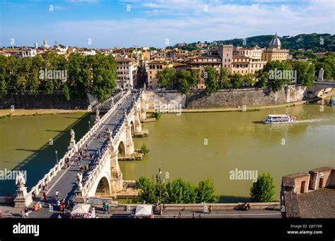 Rome Italy May 27 2018 Panorama Of Rome Historic Center Over Ponte