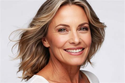 Premium Photo Mature Woman With A Youthful And Joyful Smile