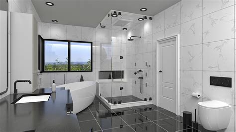 3d bathroom on Behance